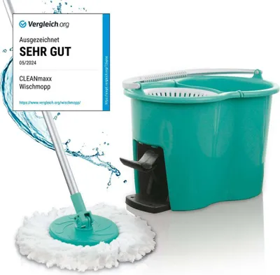 Produktbild von CLEANmaxx Power-Wischmopp Zwei-Kammer-Filtersystem Schmutzwasser leichtes Auswringen streifenfreie Sauberkeit Laminat Parkett & Fliesen Antibakteriell
