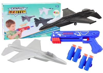 Zdjęcie produktu dla Pistolet Na Strzałki 2w1 Wyrzutnia Samolotów Niebieski