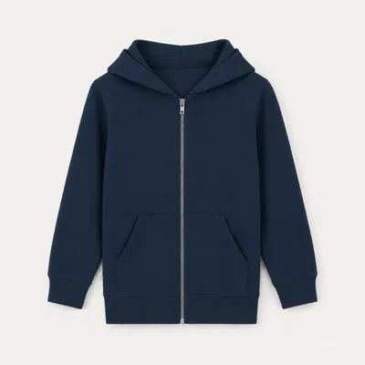 Sitztgut Kinder Zip-Hoodie in Navy, Größe 122–128 (7–8 Jahre)