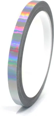 Produktbild von 10m Zierstreifen 8mm Hologramm Silber Dekorstreifen Auto Motorrad Boot Modellbau Klebestreifen
