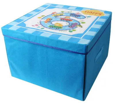 Produktbild von TE-Trend Faltbare Spielbox Spieltruhe Ordnungsbox Aufbewahrung Deckel Spieldecke Spielstraße Kinder Jungen Baby Blau Mehrfarbig