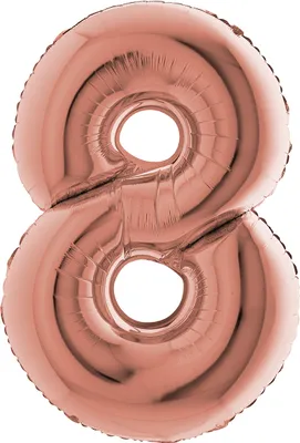 Produktbild von Riesenzahl Folienballon 40"/102cm | Rosegold Zahl: 8