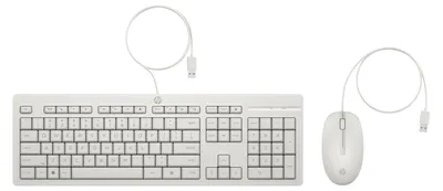 Immagine prodotto di HP Tastatur+Maus 225 Set Kabelgebunden Weiß