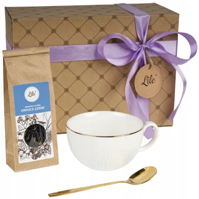Produktbild von Lile Geschenkset Tasse Löffel 300 ml Waldbeerentee