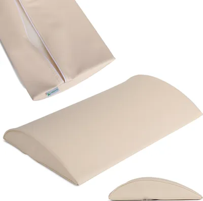 Produktbild von Habys Lenden-Halbrolle, Lagerungsrolle, Nackenkissen, Nackenrolle | für Massage und Therapie, Kniehalbrolle, 40x25x5cm | Hart Beige