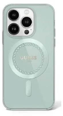 Image de Guess Iml Rhinestones Magsafe case pour Iphone 16 Pro - Vert
