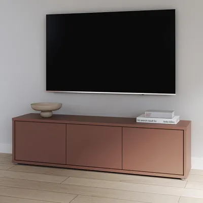 Immagine prodotto di Mobile TV Forte ALICE SPRINGS 150 160, lavagna moderna a 3 ante, soggiorno, materiale a base di legno, terracotta, 154,2 cm di larghezza x 41,5 cm di altezza x 34,9 cm di profondità