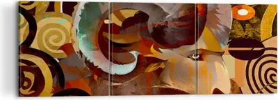 Produktbild von Bild auf Leinwand - Leinwandbild - Tier Abstraktion - 120x40cm - Wand Bild - Wanddeko - Wandbilder - Leinwanddruck - Bilder - Kunstdruck - Wanddekoration - Leinwand bilder - Wandkunst - CA120x40-4037