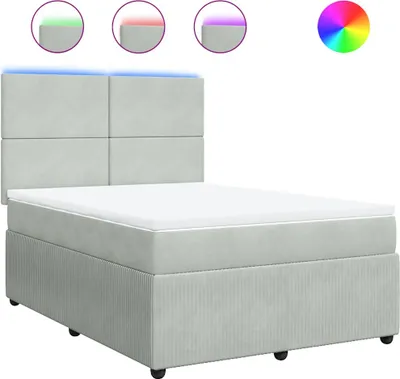 Obrázek produktu pro vidaXL Postel Boxspring s matrací Light Grey 160x200 cm Velvet