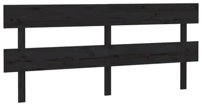 Produktbild von vidaXL Kopfteil Schwarz 204x3x81 cm Massivholz Kiefer