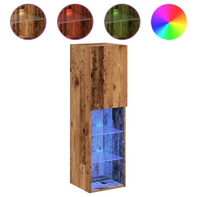 Produktbild von vidaXL TV-Schrank mit LED-Leuchten Altholz-Optik 30,5x30x102 cm