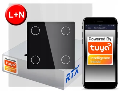 Zdjęcie produktu dla Włącznik Dotykowy 4 obw.cz ZigBee TUYA RTX SH# L+N