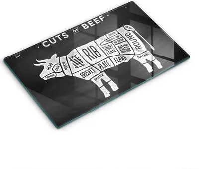 Produktbild von Abdeckung Glas - Küchenabdeckung - 30x52 cm - Abdeckplatte -Kuhfleisch, Rindfleisch