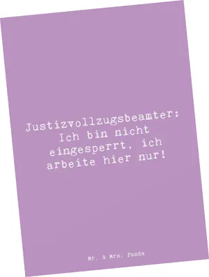 Produktbild von Mr. & Mrs. Panda Postkarte Spruch Justizvollzugsbeamter - Lavendeltraum - Geschenk, Sicherheit, Geschenke für Berufstätige, Ansichtskarten, Berufe, Rechtssystem, Beruf
