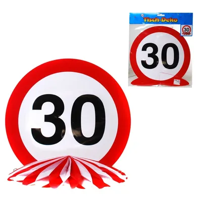 Produktbild von 30.Geburtstag Tischdeko Pappe / PapierTischaufsteller Schild: 25,5 cm Ø
