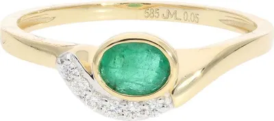 Produktbild von Ring Gold 585 Diamant und Smaragd JL10-07-3559 JuwelmaLux Größe 54
