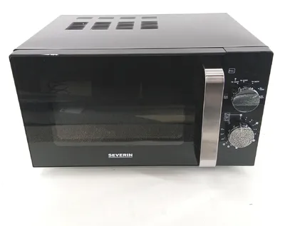 Produktbild von Severin MW 7761, Arbeitsplatte, Solo-Mikrowelle, 20 l, 800 W, Drehregler, Schwarz, Edelstahl