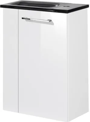 Produktbild von Fackelmann SBC SCENO Gäste WC Set 2-teilig 45 cm, Weiß, rechts, Glas Anthrazit
