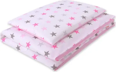Produktbild von Bettwäsche Set für Kinder 2 Teile grau-rosa 140x200 cm aus 100% Baumwolle Standard 100