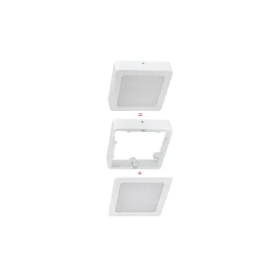 Image de Downlight encastré/en saillie, 120 mm, 9 W, 830 lm (4000 K, blanc neutre), avec cadre carré en saillie