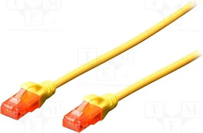 Obrázok produktu pre 1x 2-žilový kábel DK-1617-005/Y, konektor RJ45, medený, žltý, dĺžka 0,5 m