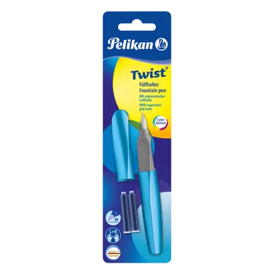 Immagine prodotto di Pelikan Büro 811262 Pelikan Füllhalter Twist P457 M Frosted blue +2TP Blister