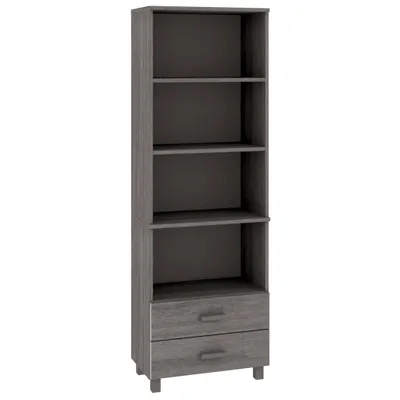 Produktbild von Highboard HAMAR Hellgrau 60x35x180 cm Massivholz Kiefer