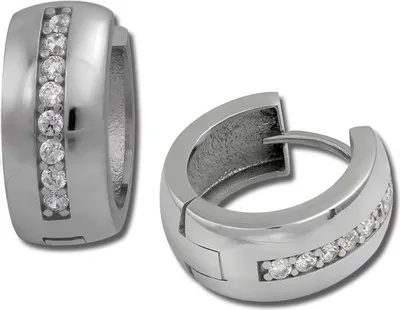 Produktbild von SilberDream Creolen 15mm weiß Ohrringe Sterlingsilber Zirkonia Damen D2SDO349S