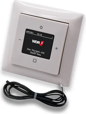 Produktbild von Busch Jäger DAB+ Unterputz Radio Set 8215U-101 im 1fach Rahmen in BALANCE SI Alpinweiß inkl. 0,9m EBROM Wurfantenne 8215U - 8215 U - 8215 U-101