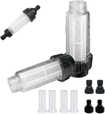Produktbild von Gartenschlauch-Wasserfilter - 3/4 Zoll Wasserfilter - Mit 4 Filtereinstellungen und 4 Schnellkupplern