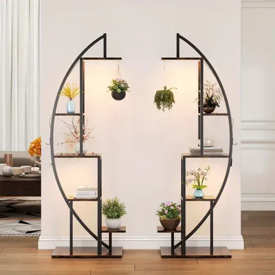 Imagen del producto de Estantería para plantas - Estanterías escalonadas - Estanterías para flores - Estantería de almacenamiento - Estantería de metal - Estantería de 6 niveles - Resistente con base ancha