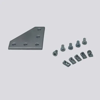Produktbild von Alu Knotenblech für 20x20 Nut 5 Profilverbinder - inklusive Verschraubung