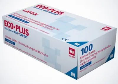 Produktbild von ECO-PLUS Latexhandschuhe 100 Stk. Gr. L