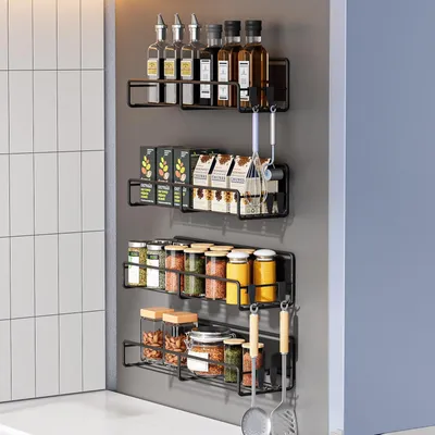 Obrázok produktu pre Solidchoice – Súprava 4 magnetických držiakov na korenie do chladničky