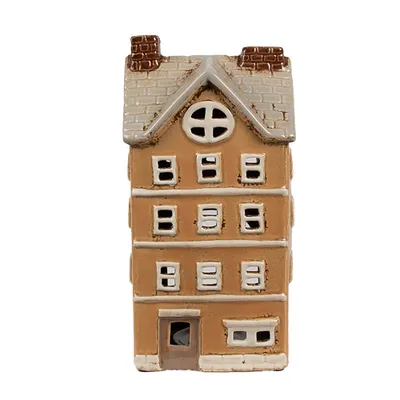 Immagine prodotto di Clayre & Eef Portacandele House 11x9x22 cm in Vetroceramica arancione