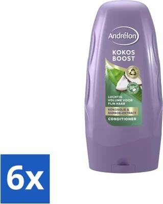 Produktbild von Andrélon Coconut Boost Conditioner - Intensive Pflege - 250 ml - Vorteilspack - 6 Stücke