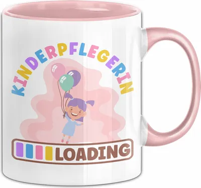 Produktbild von Kinderpflegerin Tasse Geschenk Loading Geschenkidee Für Tagesmama Erzieherin In Der Ausbildung Kaffee-Becher (Rosa)