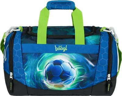 Produktbild von Baagl Sporttasche für Jungen, Reisetasche Kinder, Schwimmtasche Kompakt und Robust Sport, Schule Reisen (Fußball Ball)