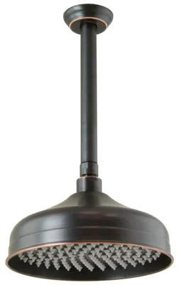 Produktbild von PaulGurkes Retro Duschkopf schwarz Nostalgie Regendusche mit Deckenarm