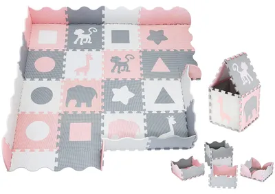 Obrázok produktu pre Podložka na hranie pre bábätká - 150 x 150 cm, bez zápachu, puzzle podložka pre deti