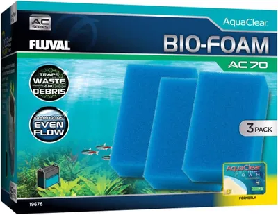 Productafbeelding van Fluval AC70 FILTER, Blue -spons, voordeelverpakking met 3 stuks