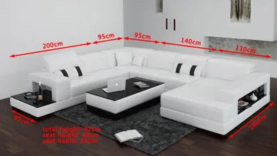 Produktbild von Ecksofa Sofa Couch Polster Wohnlandschaft Leder Eck Sofas Garnitur U Form Weiß