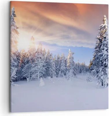 Produktbild von Bild auf Leinwand - Leinwandbild - Abenteuer alpen winter schnee - 50x50cm - Wand Bild - Wanddeko - Leinwanddruck - Bilder - Kunstdruck - Wanddekoration - Leinwand bilder - Wandkunst - AC50x50-2433