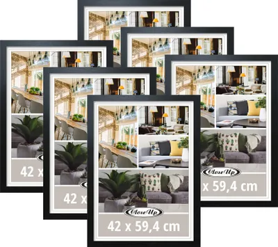 Produktbild von DIN A2 Posterrahmen 6er Set 42 x 59,4 cm schwarz