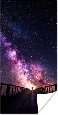 Produktbild von MuchoWow® Poster Universum - Galaxie - Lila - Jungen - Mädchen - Kinder 60x120 cm - Wandschmuck