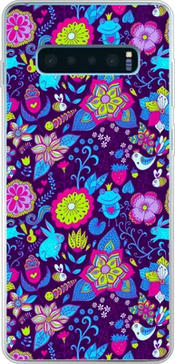 Produktbild von MuchoWow® Handyhülle Schutzhülle Hülle für Telefoonhoesje Samsung Galaxy S10 Plus Mädchen - Kaninchen - Rosa - Muster - Mädchen - Kinder - Kinder Silikon Softcase Handy Hülle - Schutzhülle