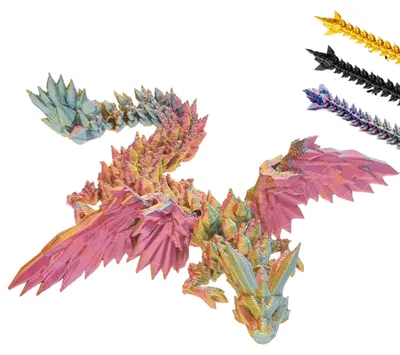 Obrázek produktu pro Drak s křídly 3D – 11 cm | Hračka a sběratelská figurka od 3 let – Červeno-žluto-zelená