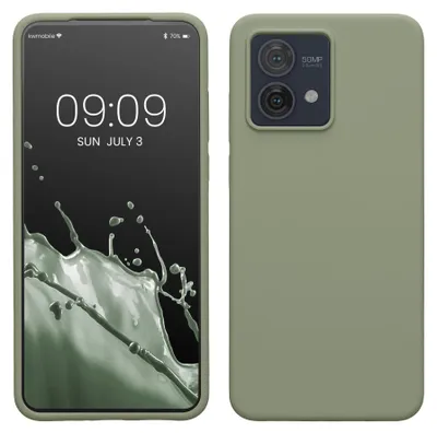 Produktbild von kwmobile Handyhülle für Motorola Moto G84 5G Hülle - Case Silikon - Kabelloses Laden - Schutzhülle Cover in Graugrün