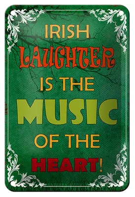 Produktbild von Blechschild Spruch 12x18cm irish laughter is the music of