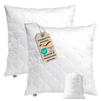 Immagine prodotto di Cuscino 80 x 80 cm, set di 2, cuscino per dormire, 100% microfibra, adatto a chi soffre di allergie, sleepling Comfort 100